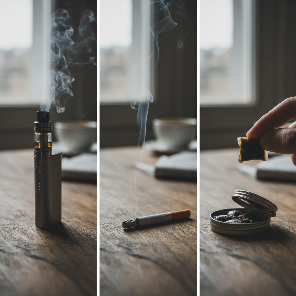 Snus im Vergleich zu Zigaretten und Vapes