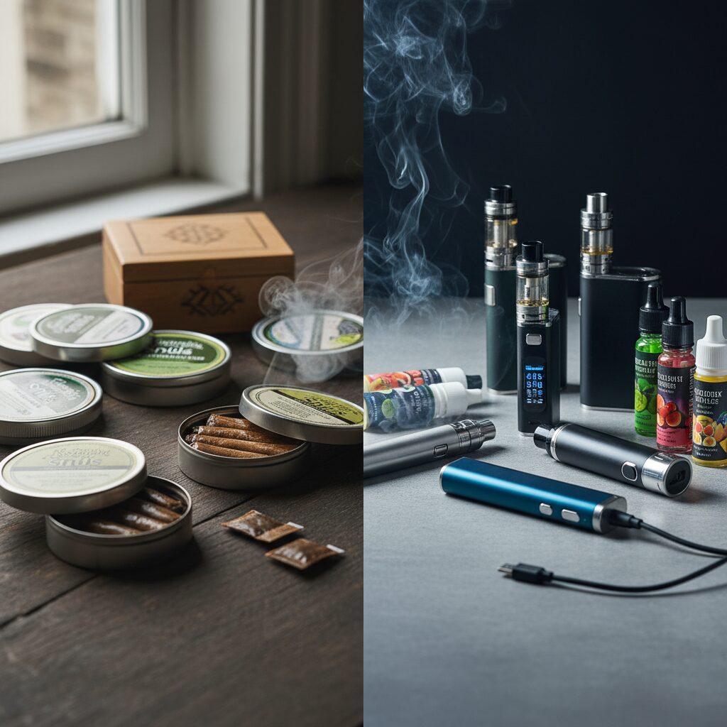 Snus oder Vape – Was ist der Unterschied? – illustratie